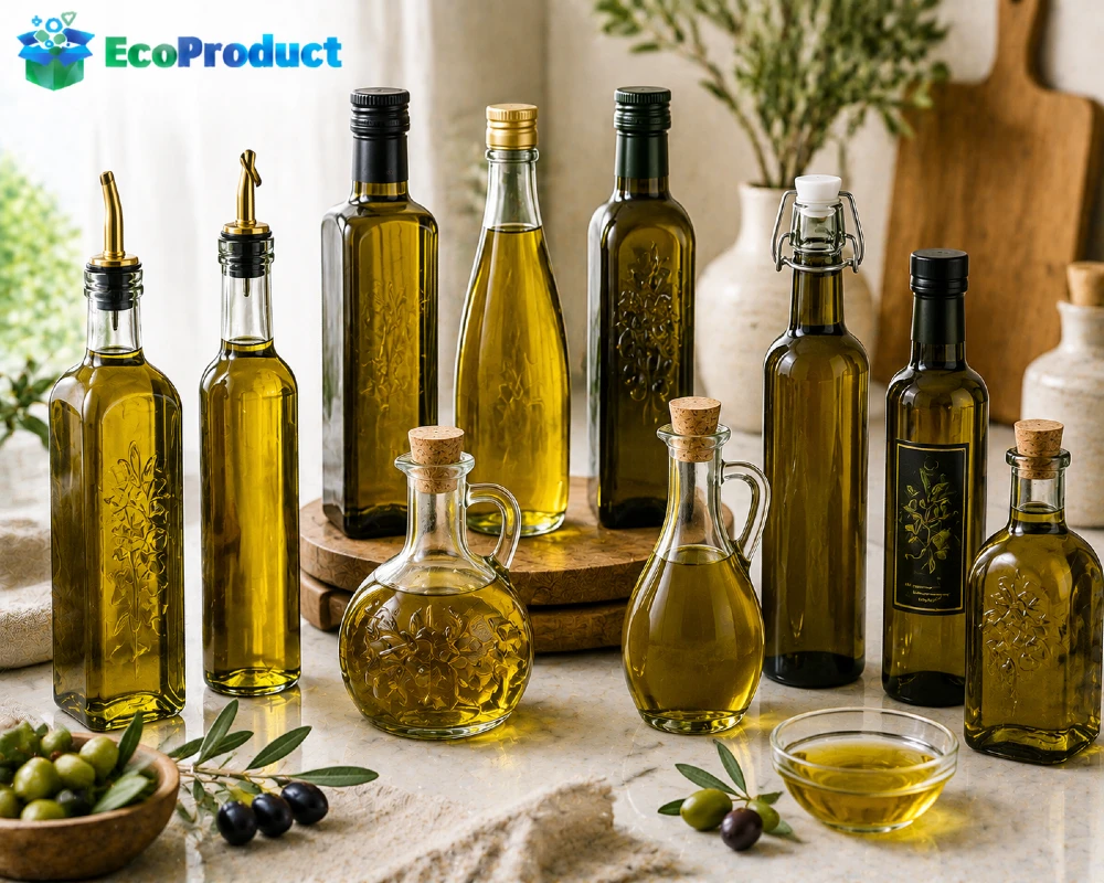 زجاجات زيت الزيتون