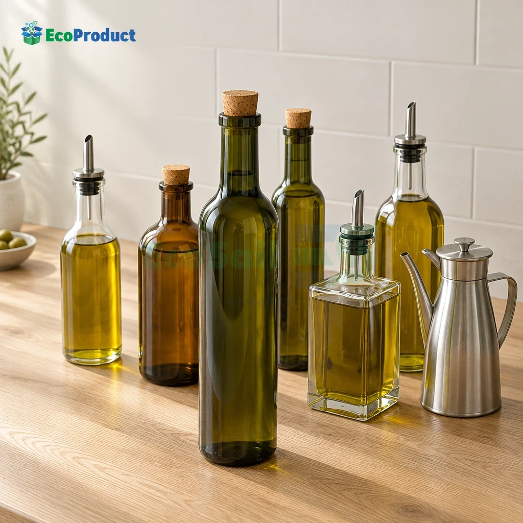 زجاجات زيت الزيتون